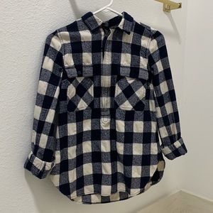 JCREW HALF ZIP FLANNEL